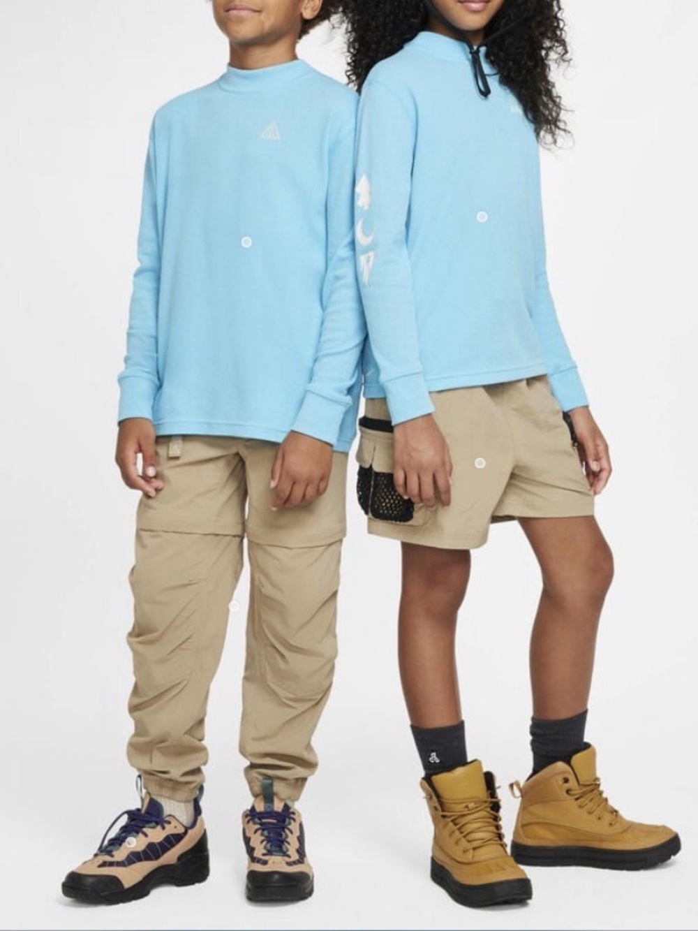 Nike ACG Unisex Light Blue Long Sleeve waffle Knit Top - XL